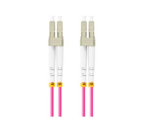 Latiguillo fibra optica lc - upc lanberg 5m multi duplex om4 50 - 125 lszh violeta