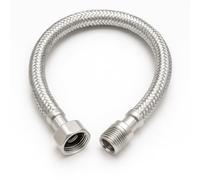 Latiguillo Flexible de Acero Inoxidable Trenzado, 1/2 Pulgada, Conexión Macho-Hembra, para Grifos y Termos (30 cm)