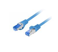 LATIGUILLO LANBERG CAT.6A S/FTP LSZH CCA 0.25M FLUKE PASSED AZUL