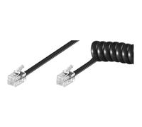 Latiguillo Rizado RJ10 Cable Telefónico 2m Negro