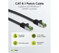 goobay 61115 - Cable de red CAT 8.1, cable de conexión de alta velocidad de 40 Gbits con blindaje S/FTP PiMF, gris, 1 M