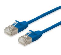 LATIGUILLO SLIM APANTALLADO S/FTP CATEGORIA 6A LIBRE DE HALOGENOS 10G 0,5M COLOR AZUL EQUIP 606113 606133