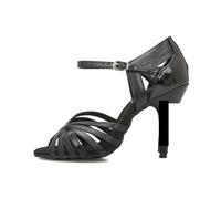 Latin Dance Shoes For Women High Heeled Sandals Ballroom Tango Salsa Swing Performance Buckle Strap Mary Jane Pumps Party&Casual(Black-5cm Heel,35)