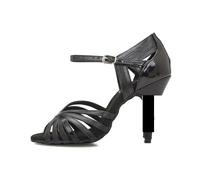 Latin Dance Shoes For Women High Heeled Sandals Ballroom Tango Salsa Swing Performance Buckle Strap Mary Jane Pumps Party&Casual(Black-6cm Heel,36)