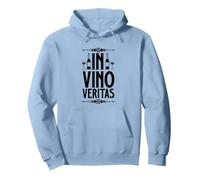 Latín - In Vino Veritas Sudadera con Capucha, Unisex para Adultos, Azul Polvoriento, L