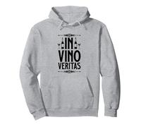 Latín - In Vino Veritas Sudadera con Capucha, Unisex para Adultos, Gris Jaspeado, XL