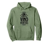 Latín - In Vino Veritas Sudadera con Capucha, Unisex para Adultos, Verde Salvia, L