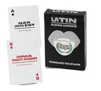 Latin Lingo Playing Cards | Tarjetas de viaje | Aprende vocabulario latino de una manera divertida y fácil | 52 traducciones esenciales