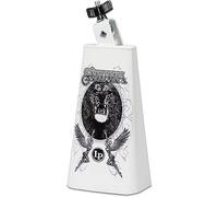Latin Percussion Cencerro, blanco con Santana Lion IV Álbum de arte gráfico, 8 pulgadas (LP205-SNL)