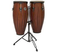 Latin Percussion LP646NYCMW LP City Wood 10"/11" Conga Set con soporte, madera de mango