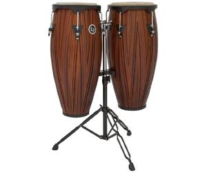 Latin Percussion LP646NYCMW LP City Wood 10"/11" Conga Set con soporte, madera de mango