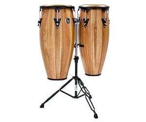 Latin Percussion LPA647-SW Aspire Wood Congas 11 pulgadas y 12 pulgadas Set con doble soporte, color nogal siam/negro