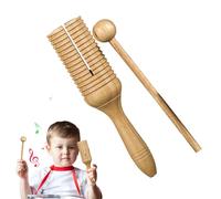 Latin Single Speaker Musical Toy with Stick Educational Toy For Adults & Kids | Tone Block Musiical Instrument | Percussion Instrument Wooden Guiro Musical Crow Sounder |