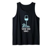 Latin Wine Quote For Women Wine Glass Drawing Veni Vidi Vino Camiseta sin Mangas