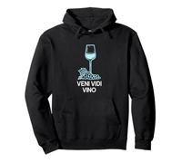 Latin Wine Quote For Women Wine Glass Drawing Veni Vidi Vino Sudadera con Capucha