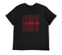 Latina AF Latin Girls Print Unisex T-Shirts Men tee Cotton Tops Black Shirt M