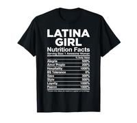 Latina Girl Nutrition Facts Funny Hispanic Heritage Month Camiseta