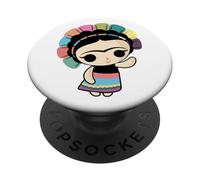 Latina Muñeca María de Trapo Artesanal Mexicana Otomí Latinx PopSockets PopGrip Adhesivo