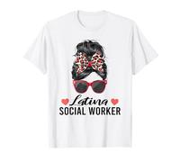 Latina Trabajadora Social Messy Bun Hispano Mujeres Latinoamericanas Camiseta
