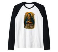 Latino Ave María Bendita Madre Rosario Oración Camiseta Manga Raglan