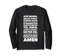 Latino Ave María Bendita Madre Rosario Oración Manga Larga
