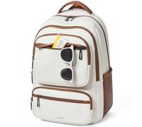 LATMAP 43L Mochila Mujer,Bolso Mochila Mujer Mediano Grande Cuero PU Unisex Mochila Antirrobo Casual Con Múltiples Bolsillos para Viajes, Negocios y la Universidad