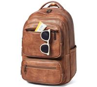 LATMAP 43L Mochila Mujer,Bolso Mochila Mujer Mediano Grande Cuero PU Unisex Mochila Antirrobo Casual Con Múltiples Bolsillos para Viajes, Negocios y la Universidad