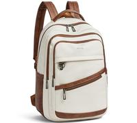 LATMAP 43L Mochila Mujer,Bolso Mochila Mujer Mediano Grande Cuero PU Unisex Mochila Antirrobo Casual Con Múltiples Bolsillos para Viajes, Negocios y la Universidad