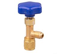 Latón 1/4 SAE Auto AC Can Tap Valve para R134A R22 R410A Gas, herramienta dispensadora a prueba de fugas con junta de neopreno para reparación y mantenimiento de aire acondicionado