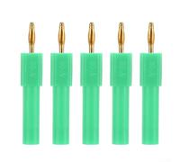 Latón 2mm macho a 4mm hembra plátano adaptadores paquete de 5 con aislamiento PA para pruebas eléctricas en barcos, coches y radios (verde)