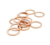 Latón arandela plana, M5 M6 M8 M10 M12 M16 M18 M20 M22 M24 Arandelas sólidas de cobre puro Tapón de sumidero de aceite de motocicleta for automóvil Junta de sellado Espaciadores Arandela 100 piezas(M1
