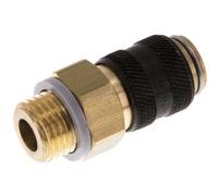 Latón DN 5 Negro Acoplamiento de aire Enchufe G 1/4 pulgada Macho