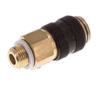 Latón DN 5 Negro Acoplamiento de aire Enchufe G 1/8 pulgadas Macho