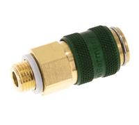 Latón DN 5 Verde Acoplamiento de Aire Enchufe G 1/8 pulgadas Macho Doble Cierre