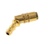 Latón DN 6 Enchufe de anclaje del molde 9,5 mm Pilar de la manguera Protección de desbloqueo Doble cierre 45 grados