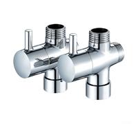 Latón ducha distribuidor 1 un 2 de 3 vías grifo adaptador | Carcasa de latón macizo, resistente a la corrosión, alta presión de hasta 5 bar, duradero en uso diario