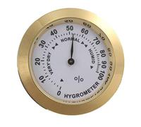 Latón Higrómetro analógico Cigarro Tabaco Medidor de humedad y lente de vidrio para humidores Humidor de humedad Sensible Gauge-Gold