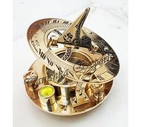 Latón náutico reloj de sol brújula 3 "ESTILO ANTIGUO reloj de sol brújula de bolsillo F. L. WEST London