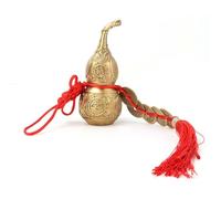 Latón Puro Wu Lou Cucurbit con 5 Monedas Chino Buena Suerte Hu Lu Calabaza Dormitorio Dormitorio Oficina Colgante de Adornos
