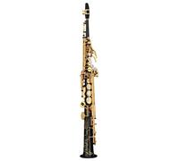 Latón Recto Saxophone Bb Saxofón Plano Instrumento De Viento De Madera Patrón Tallado (Color : Bk)
