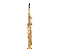 Latón Recto Saxophone Bb Saxofón Plano Instrumento De Viento De Madera Patrón Tallado (Color : Gold)