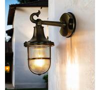 Latón Wandleuchte IP64 Rústico Cristal Sombrilla Premium Lámpara Exterior Casa