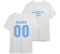 latostadora Camiseta Argentina 2026 Personalizada - Camiseta Personalizada Fútbol Selección País - Nombre y Número - Equipo Argentina Unisex
