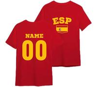 latostadora Camiseta España 2026 Personalizada - Camiseta Personalizada Fútbol Selección País - Nombre y Número - Equipo España Unisex