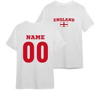 latostadora Camiseta Inglaterra 2026 Personalizada - Camiseta Personalizada Fútbol Selección País - Nombre y Número - Equipo Inglaterra Unisex