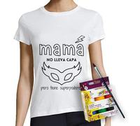 latostadora Camiseta Mamá SuperPoderes para Pintar y Colorear - Blanco L - Ref. 8228971-P