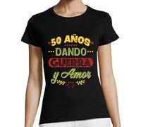 latostadora Camiseta Manga Corta 50 Años Dando Guerra Y Amor para Mujer - Negro XXL - Ref. 1155535-P