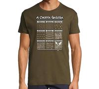 latostadora Camiseta Manga Corta A Choiva Gallega - Camiseta Galicia para Hombre - Army S - Ref. 2757661-P