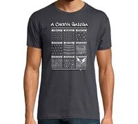 latostadora Camiseta Manga Corta A Choiva Gallega - Camiseta Galicia para Hombre - Gris Ratón L - Ref. 2757661-P