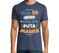 latostadora Camiseta Manga Corta A Mis 50 Años Estoy De Puta Madre para Hombre - Denim XL - Ref. 1167976-P